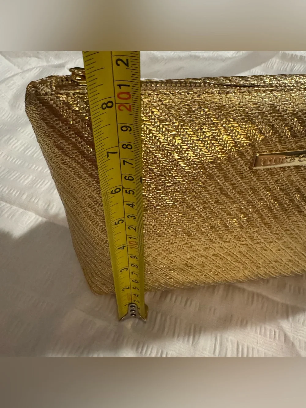 Vince Camuto Gold Metallic Makeup Pouch Clutch Bag NWT Starfish Tassel
